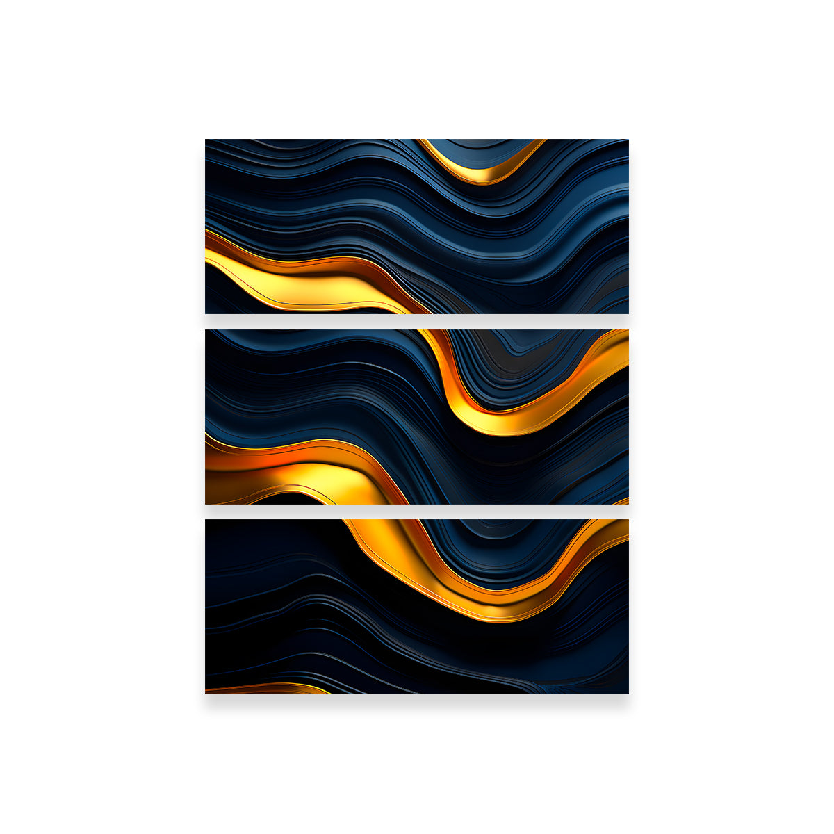 Abstract - Blue Gold Shapes 20 Wall Art