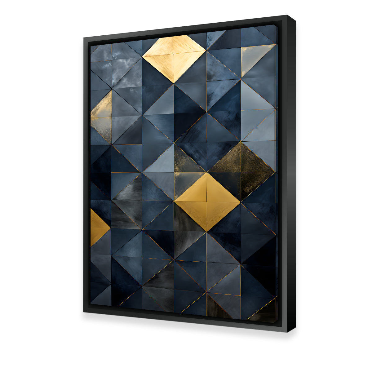 Abstract - Blue Gold Shapes 23 Wall Art