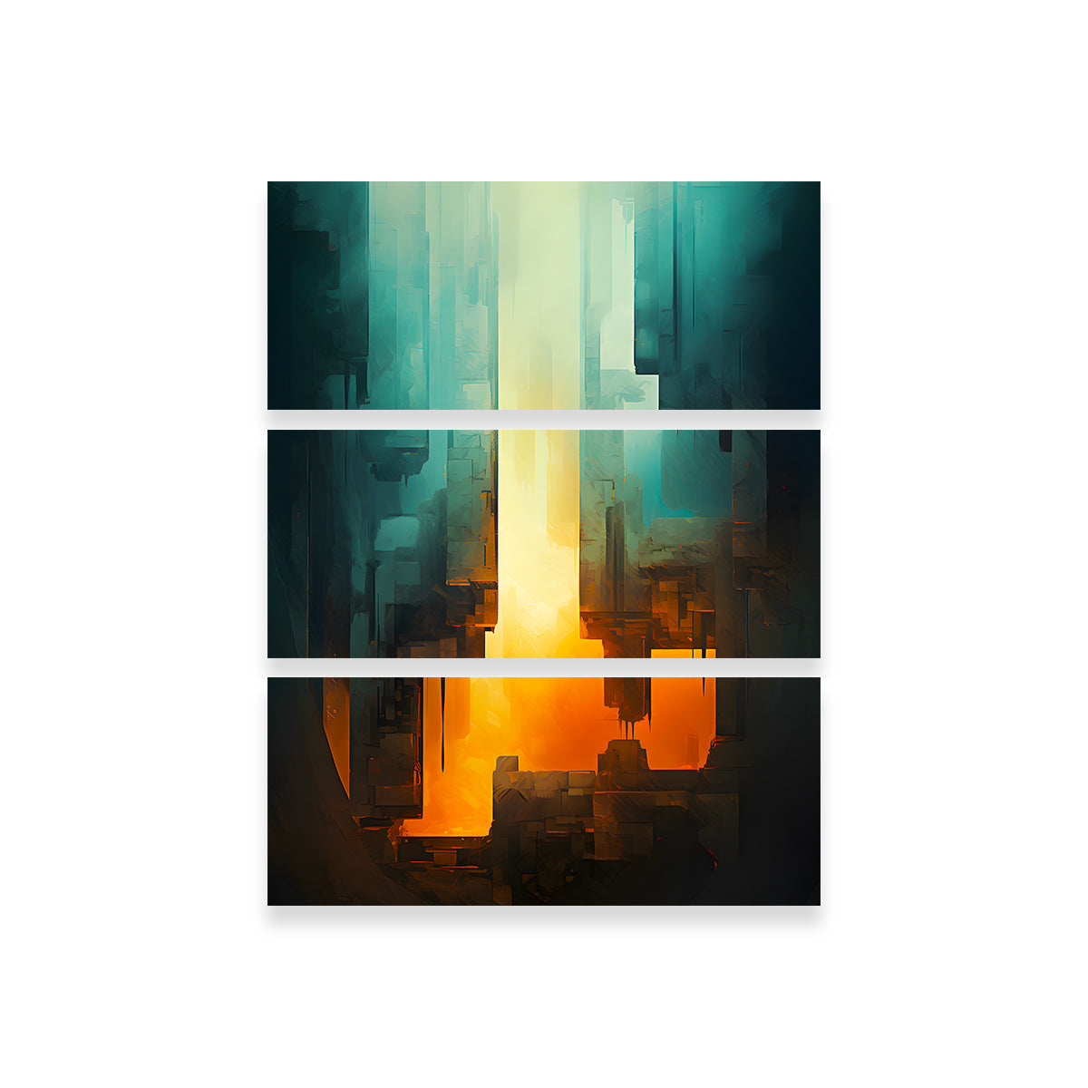 Abstract - Blue Orange Shapes 13 Wall Art
