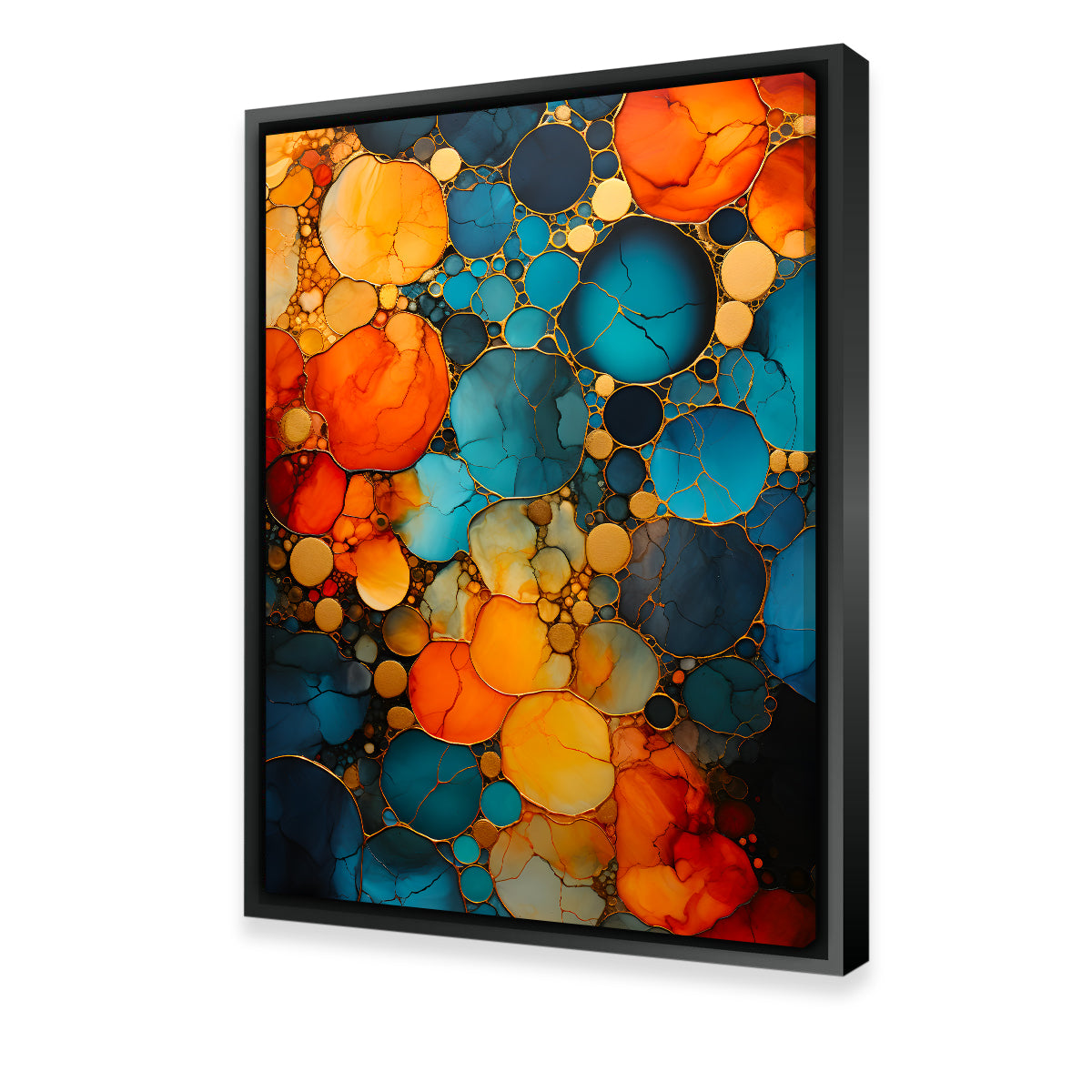 Abstract - Blue Orange Shapes 16 Wall Art