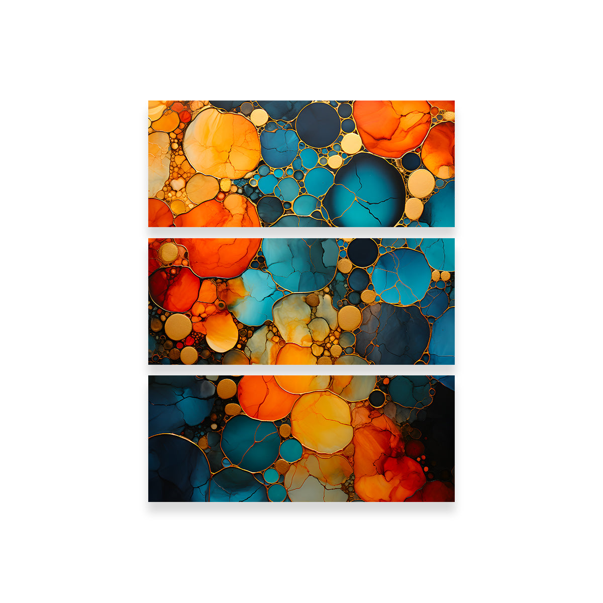 Abstract - Blue Orange Shapes 16 Wall Art