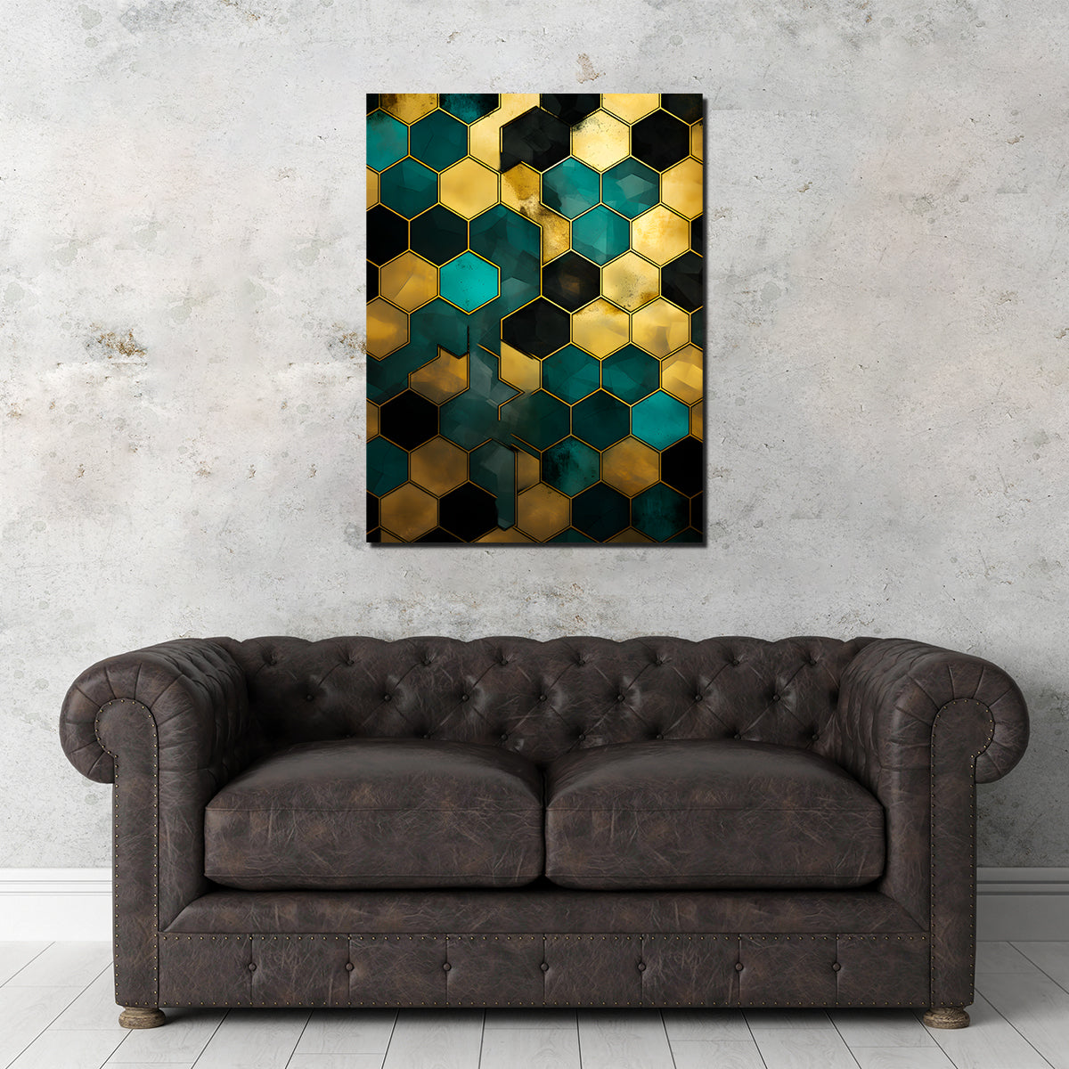 Abstract - Blue Orange Shapes 37 Wall Art