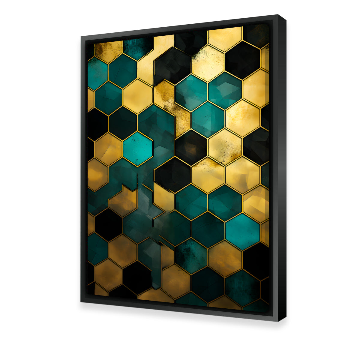 Abstract - Blue Orange Shapes 37 Wall Art