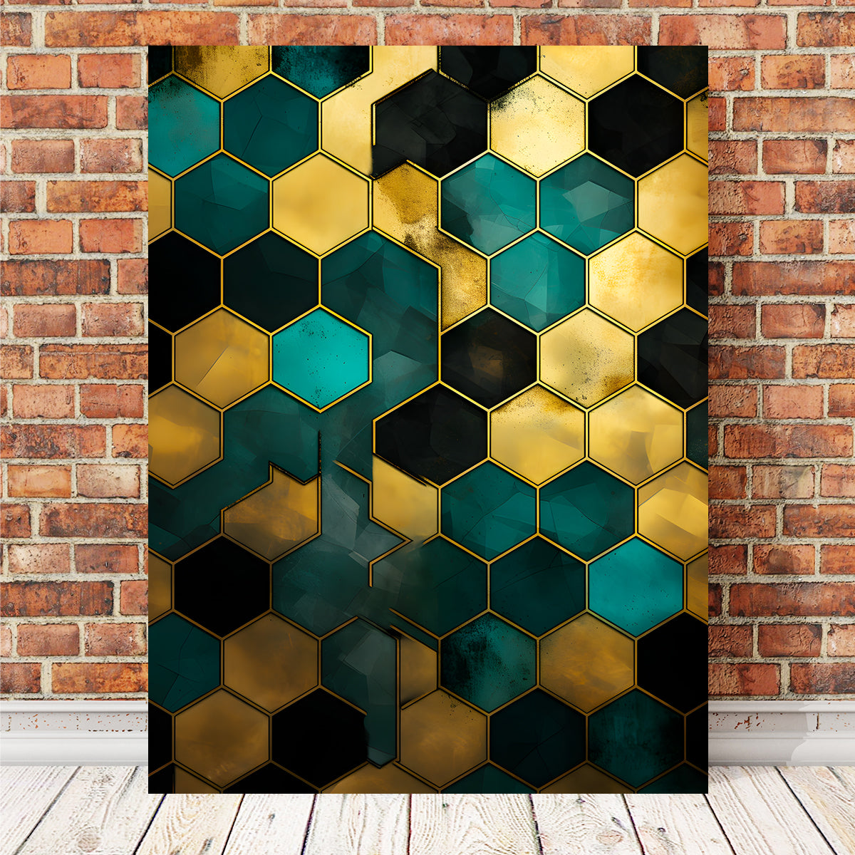 Abstract - Blue Orange Shapes 37 Wall Art
