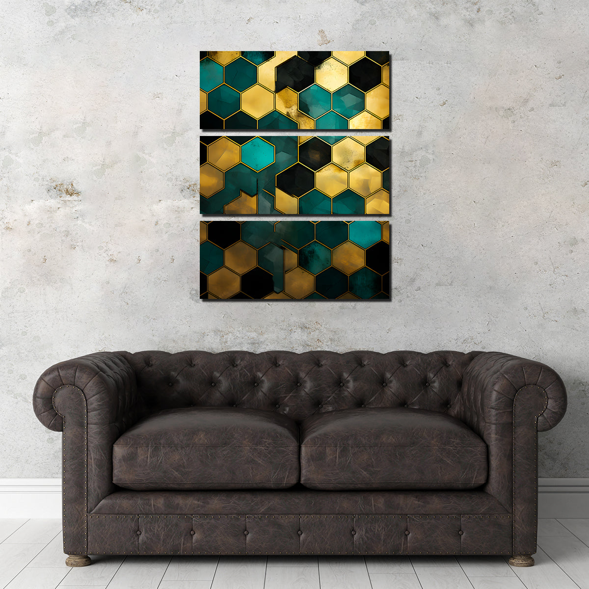 Abstract - Blue Orange Shapes 37 Wall Art