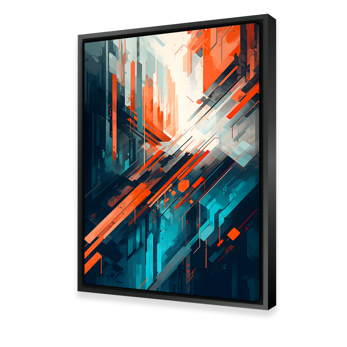 Abstract - Blue Orange Shapes 4 Wall Art