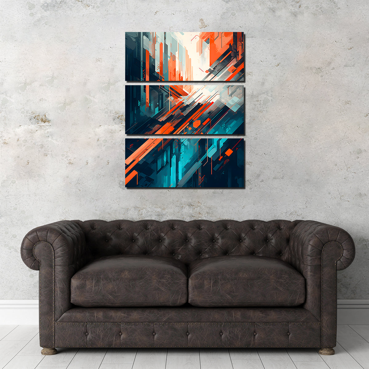 Abstract - Blue Orange Shapes 4 Wall Art