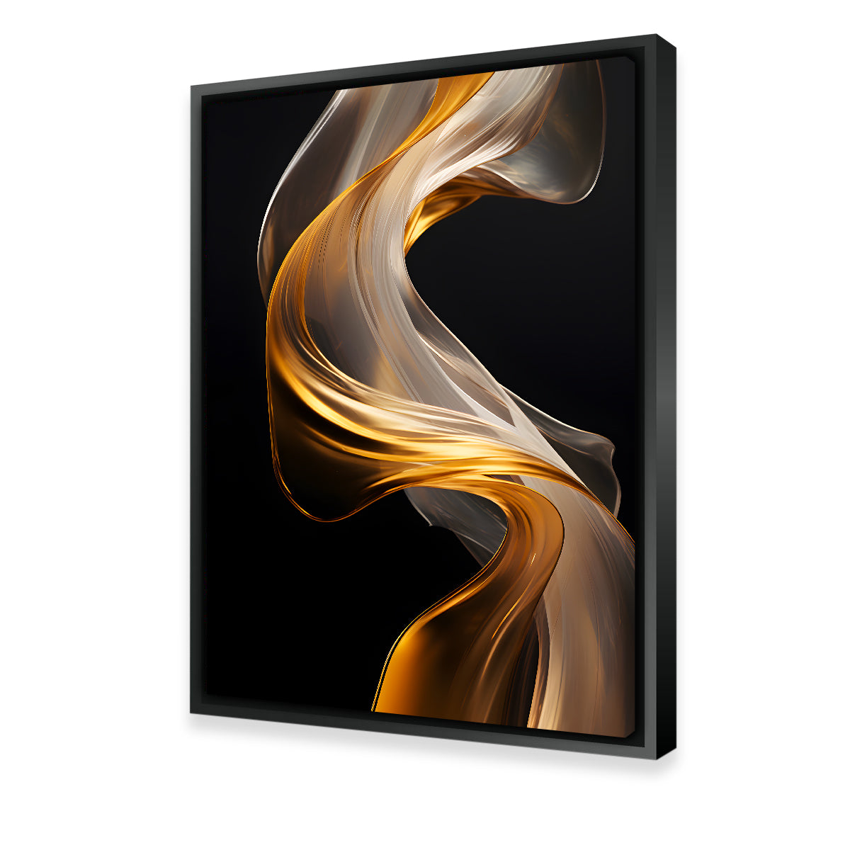 Abstract - White Gold Waves 2 Wall Art