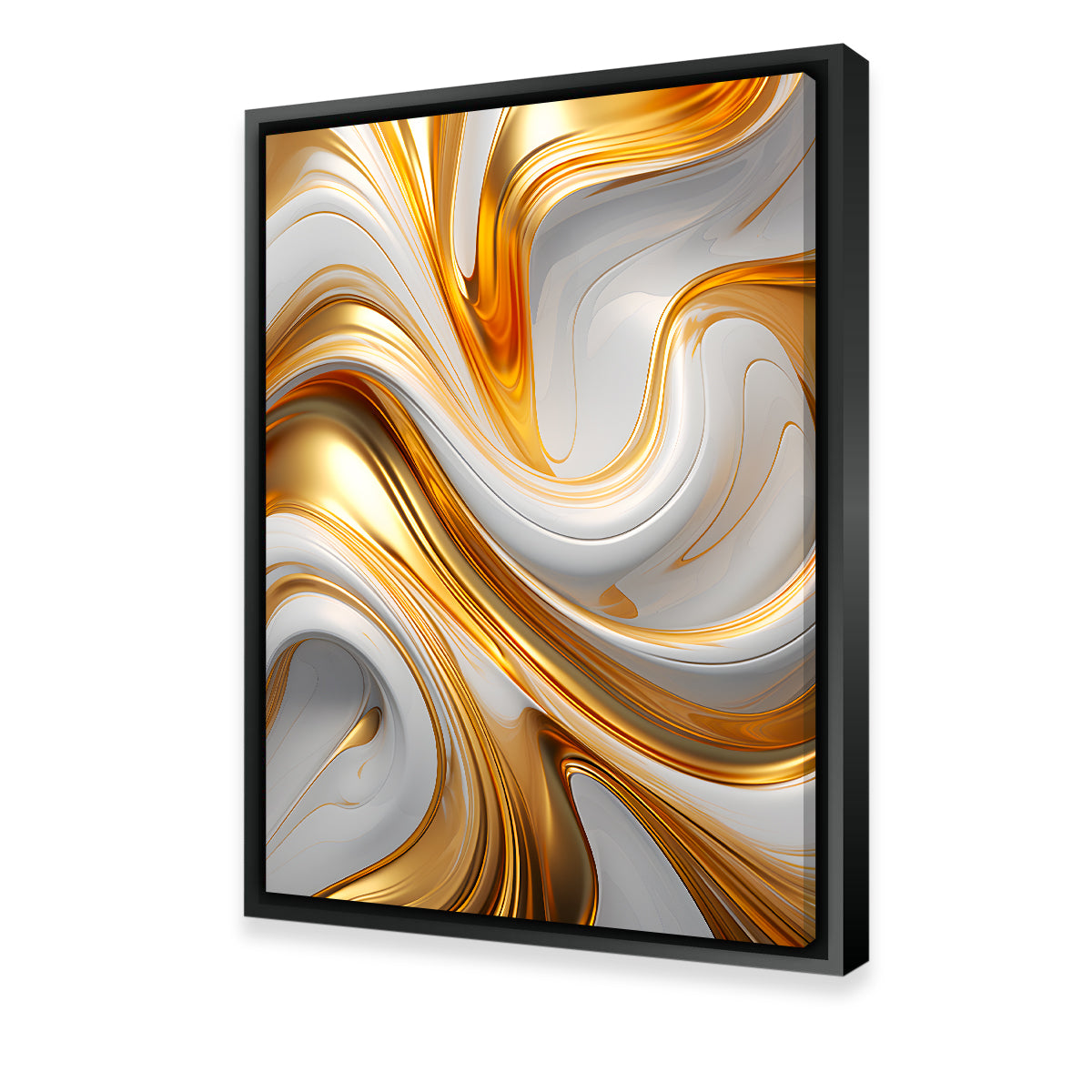 Abstract - White Gold Waves 4 Wall Art