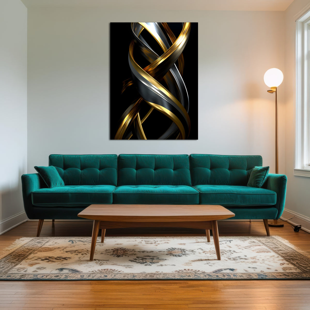 AUTO-MOCKUP ROOM | Abstract - Black gold 3D shape 1