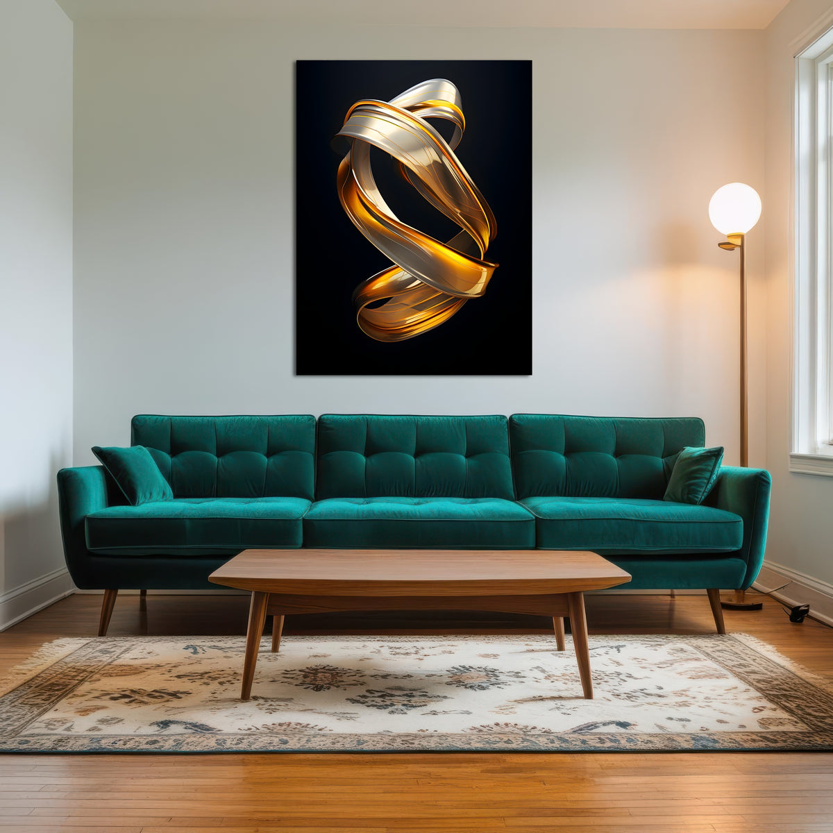 AUTO-MOCKUP ROOM | Abstract - Black gold 3D shape 3