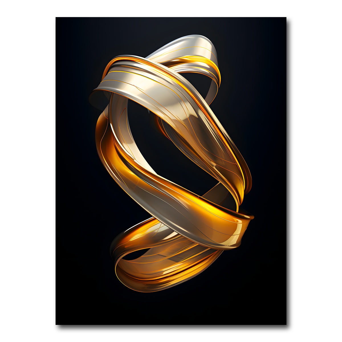 AUTO-MOCKUP WHITE | Abstract - Black gold 3D shape 3 | 1 Piece | Gallery Wrap Canvas | group=3x4