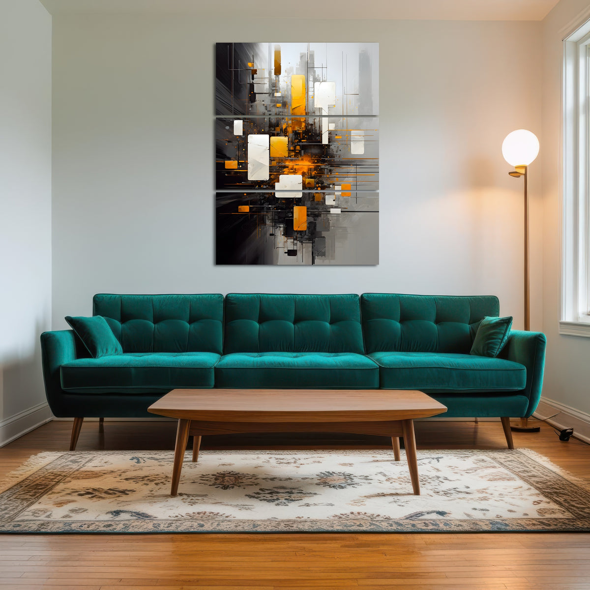 AUTO-MOCKUP ROOM | Abstract - Black gold shapes 14