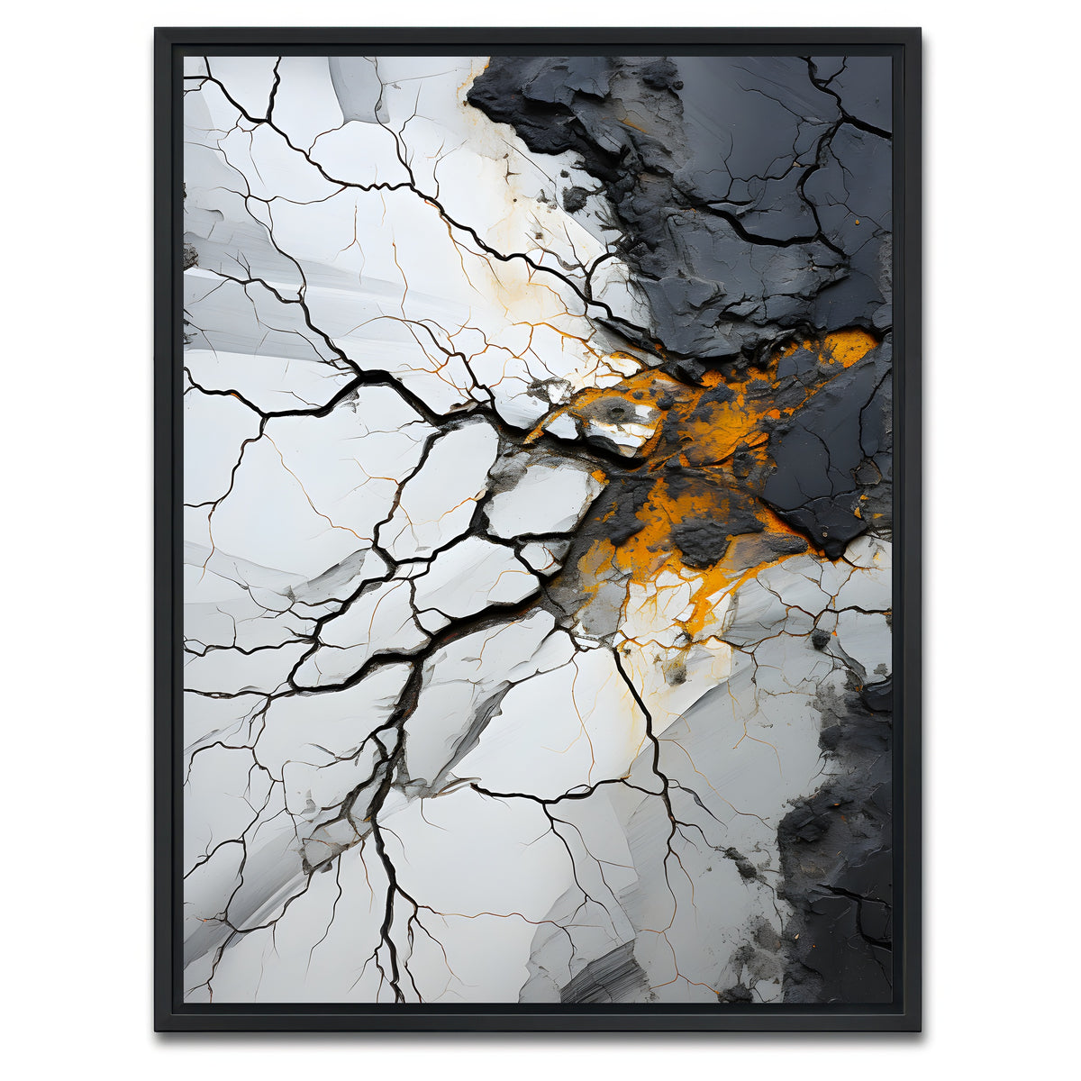 AUTO-MOCKUP WHITE | Abstract - Black gold shapes 15 | 1 Piece | Black Framed Canvas | group=3x4