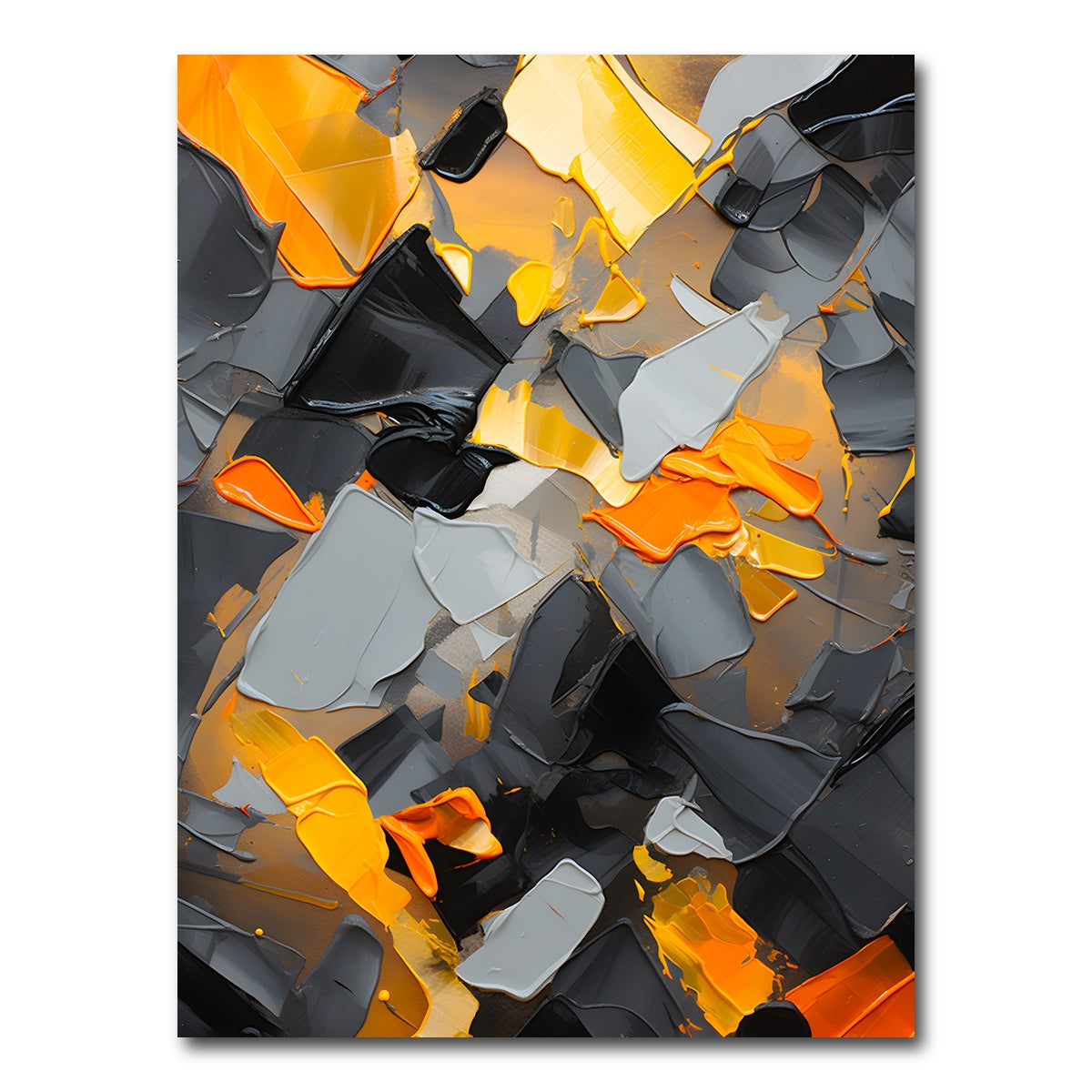 AUTO-MOCKUP WHITE | Abstract - Black gold shapes 18 | 1 Piece | Gallery Wrap Canvas | group=3x4