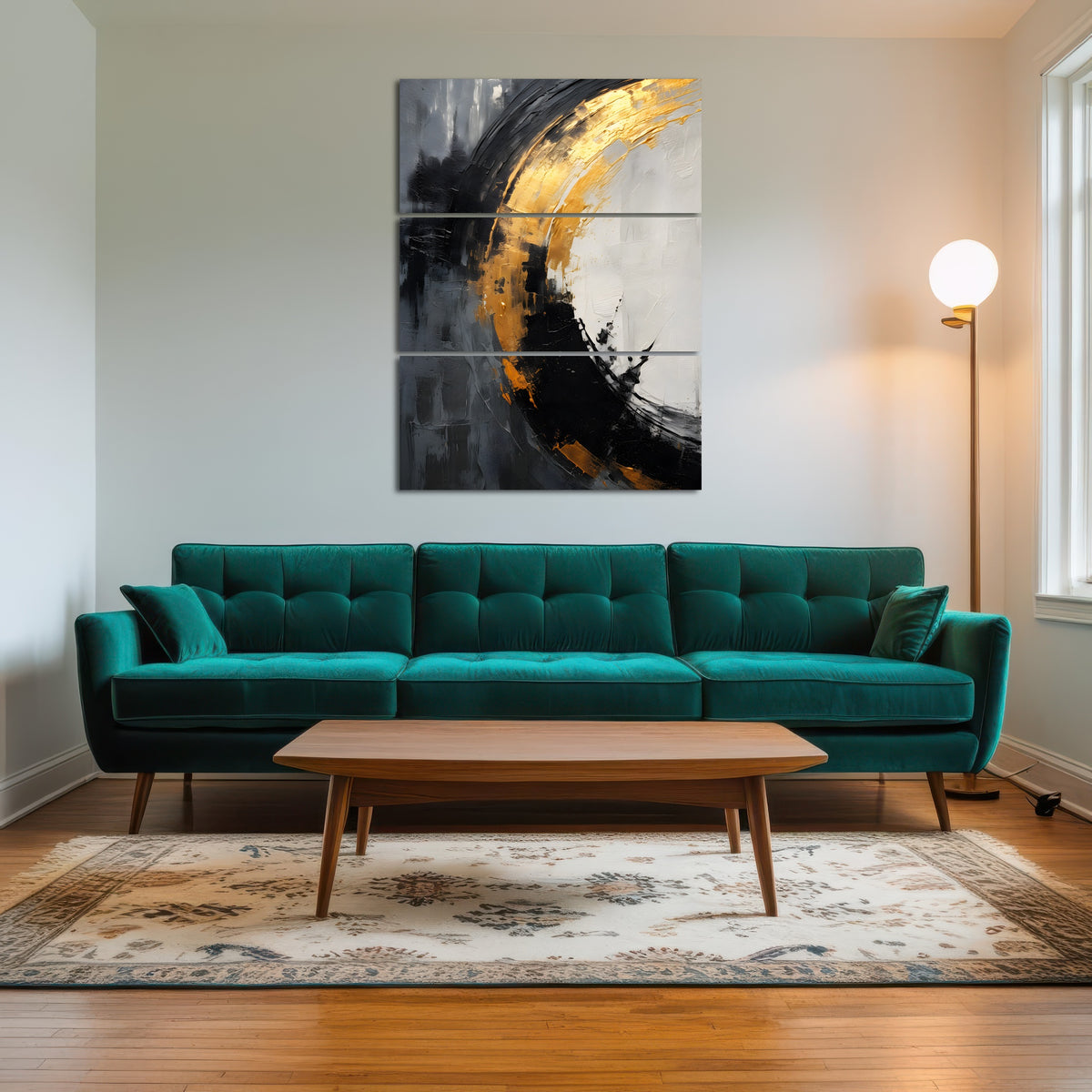 AUTO-MOCKUP ROOM | Abstract - Black gold shapes 2