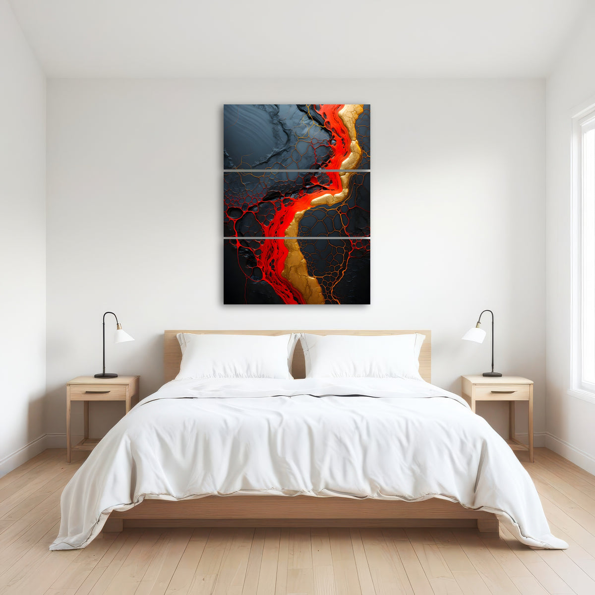 AUTO-MOCKUP ROOM | Abstract - Black red waves 1