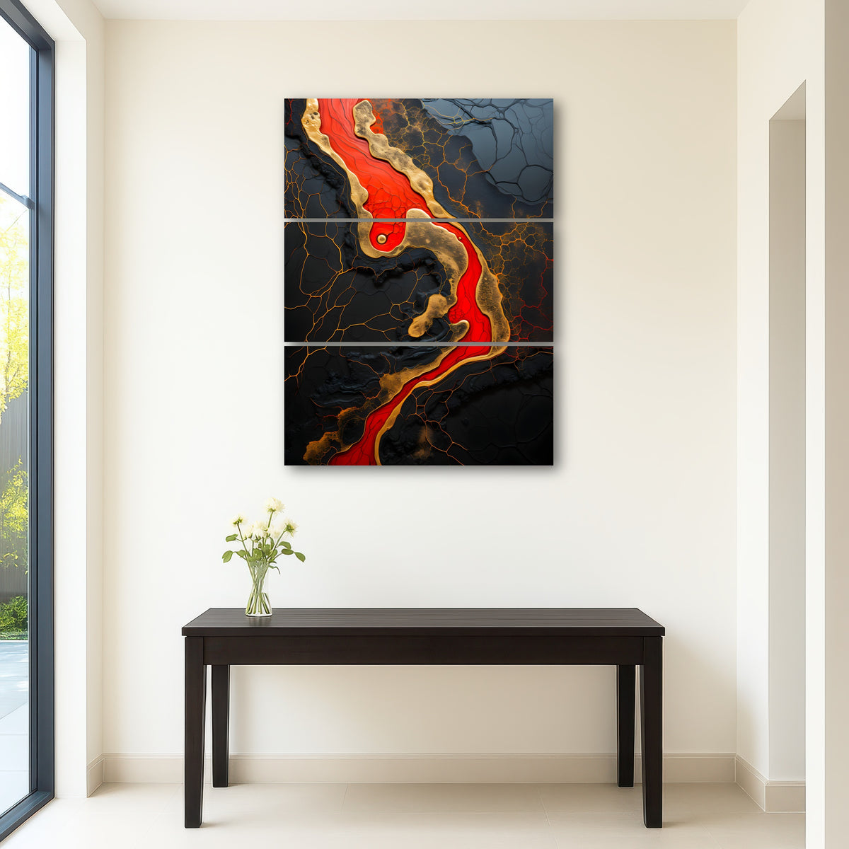 AUTO-MOCKUP ROOM | Abstract - Black red waves 5