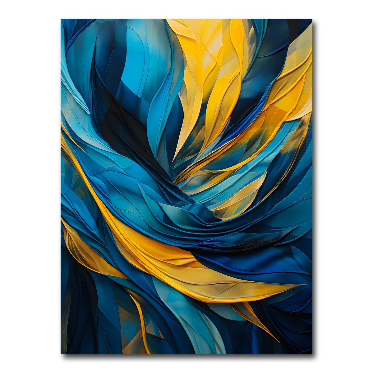 AUTO-MOCKUP WHITE | Abstract - Blue gold feather 1 | 1 Piece | Gallery Wrap Canvas | group=3x4