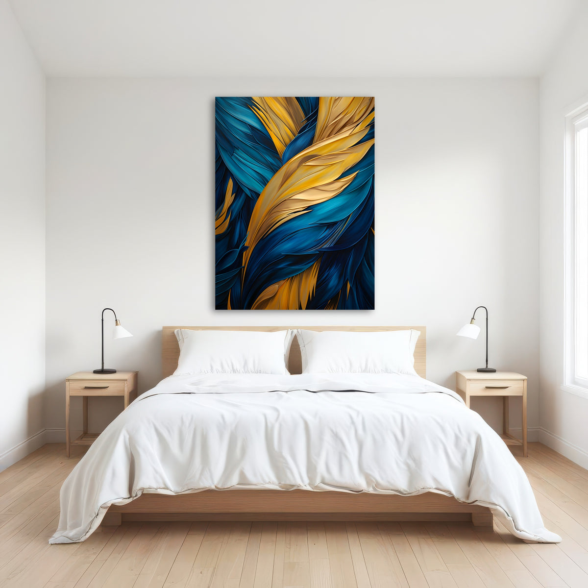 AUTO-MOCKUP ROOM | Abstract - Blue gold feather 4