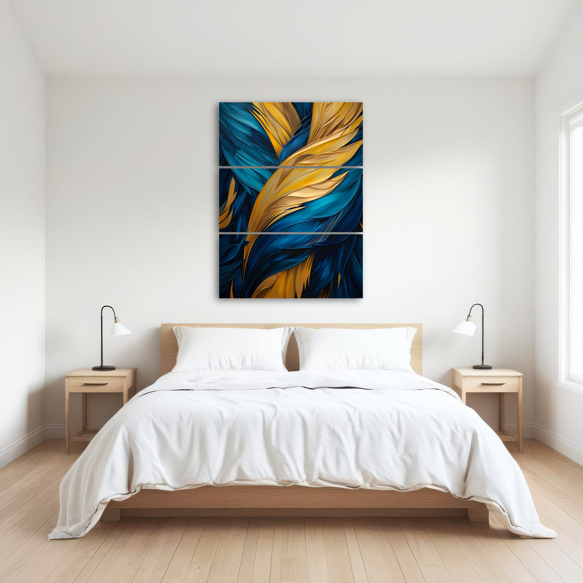 AUTO-MOCKUP ROOM | Abstract - Blue gold feather 4