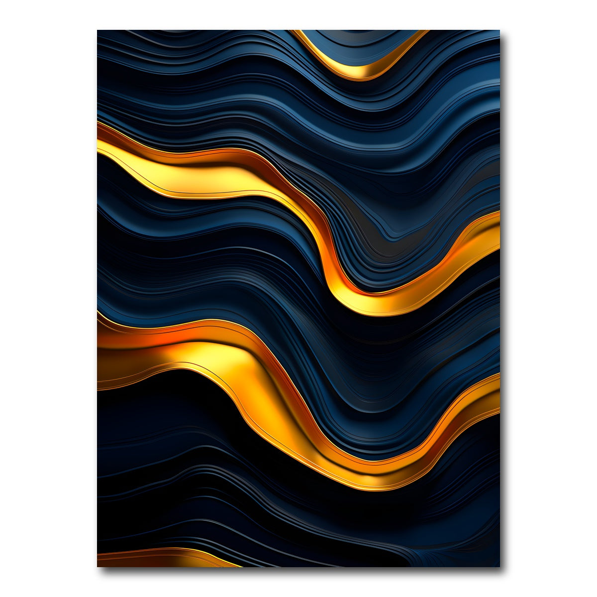 AUTO-MOCKUP WHITE | Abstract - Blue gold shapes 20 | 1 Piece | Gallery Wrap Canvas | group=3x4