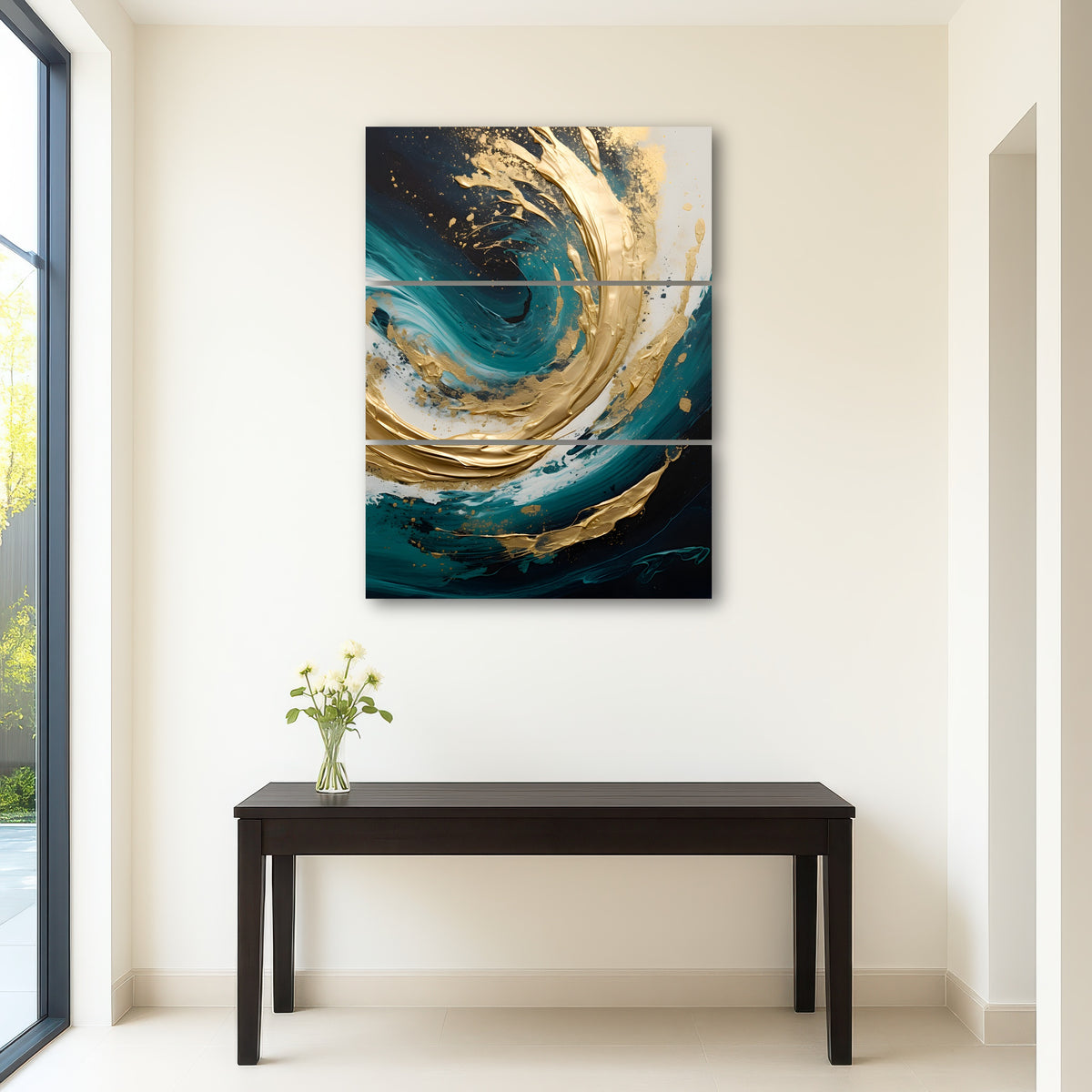 AUTO-MOCKUP ROOM | Abstract - Blue gold waves 11