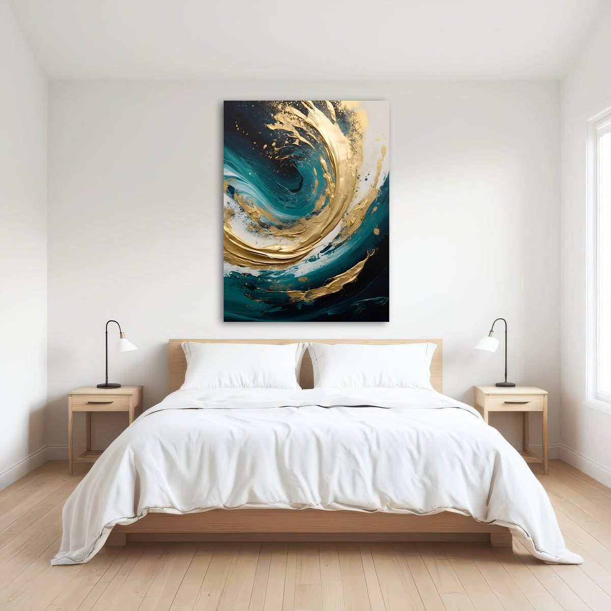 AUTO-MOCKUP ROOM | Abstract - Blue gold waves 11