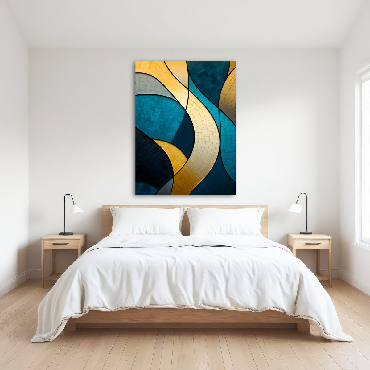 AUTO-MOCKUP ROOM | Abstract - Blue gold waves 36