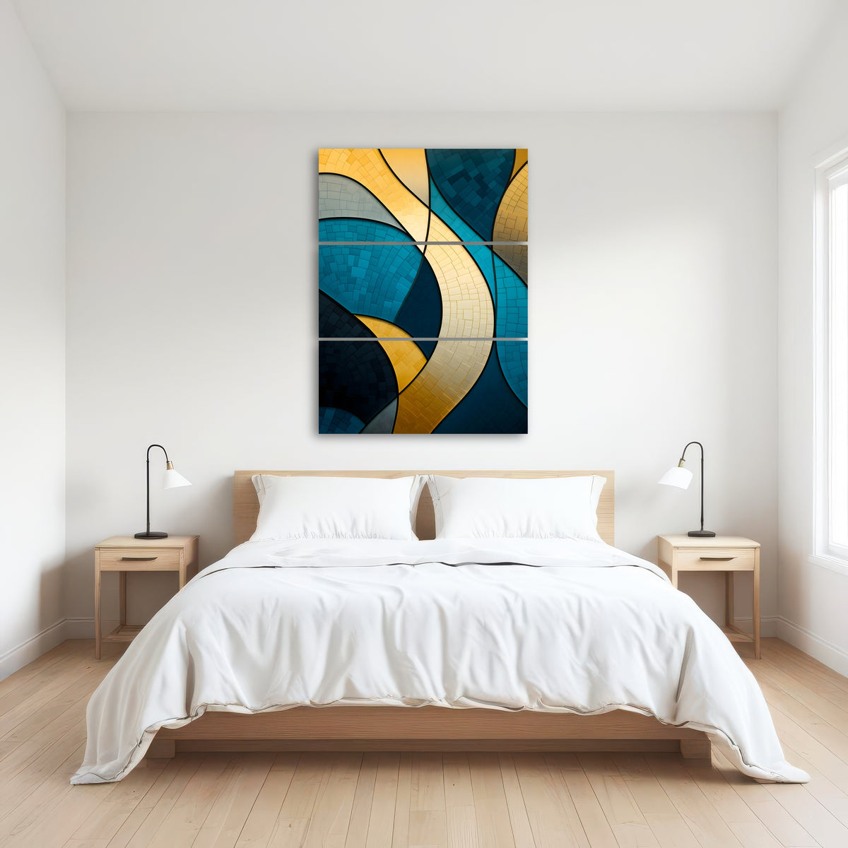 AUTO-MOCKUP ROOM | Abstract - Blue gold waves 36