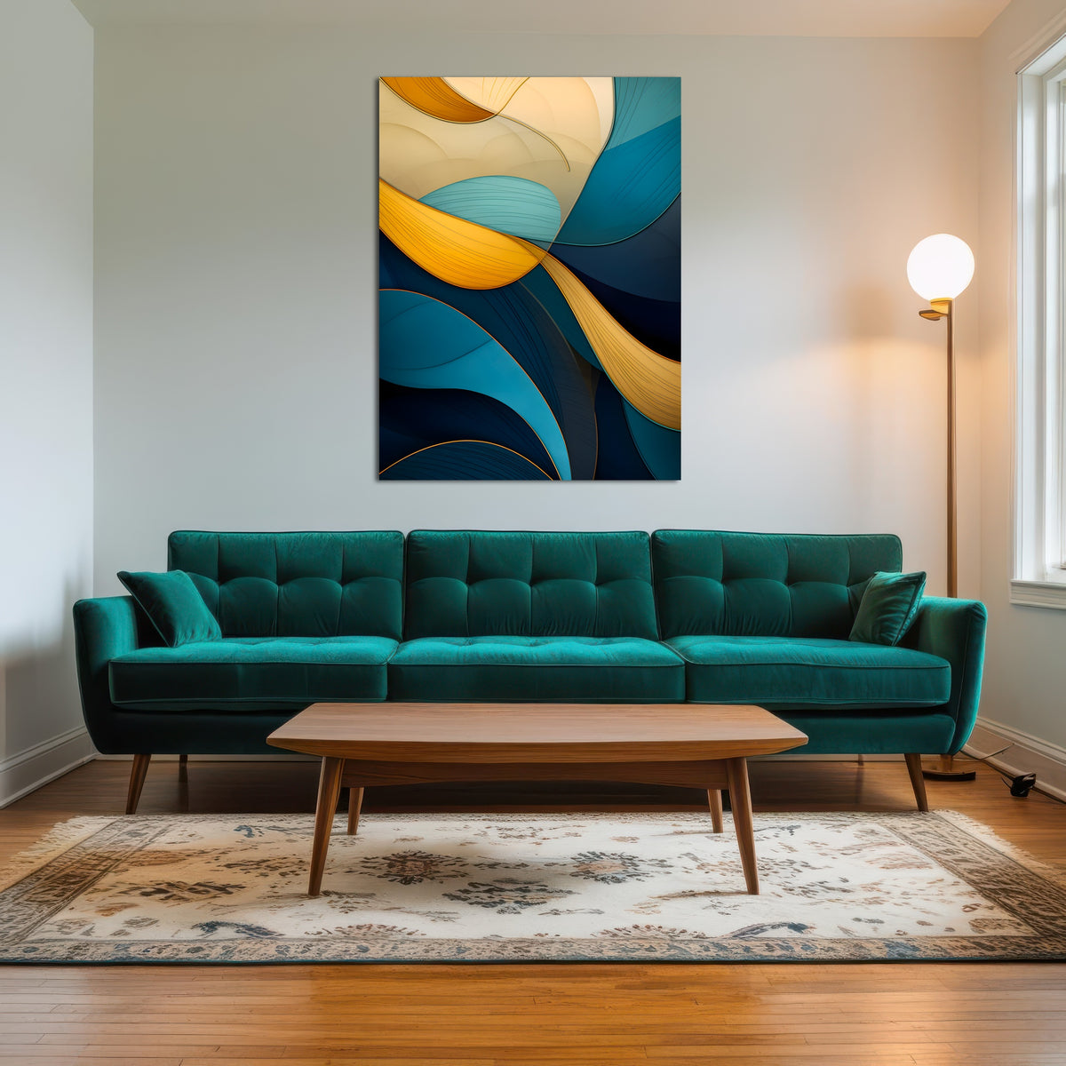 AUTO-MOCKUP ROOM | Abstract - Blue gold waves 37