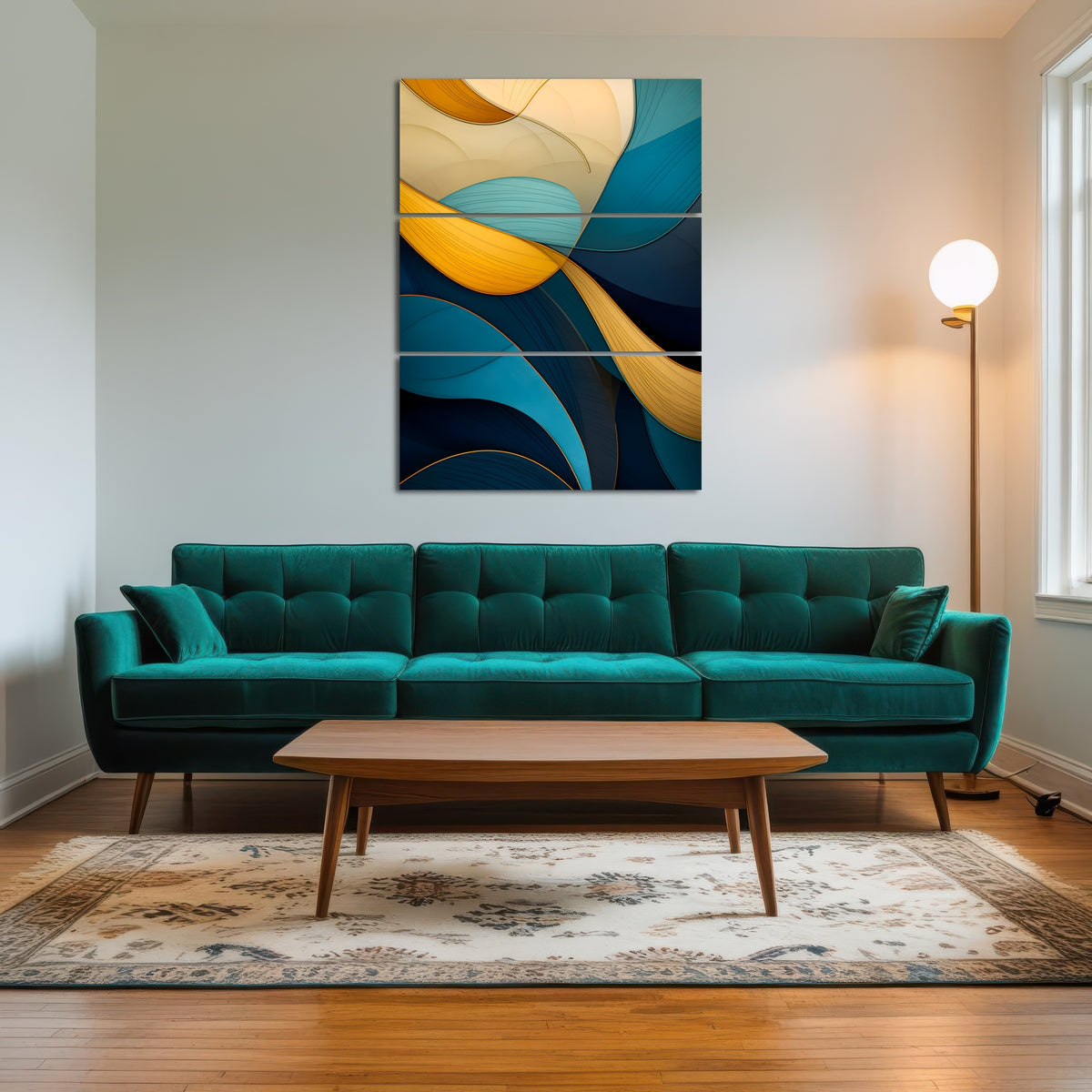 AUTO-MOCKUP ROOM | Abstract - Blue gold waves 37