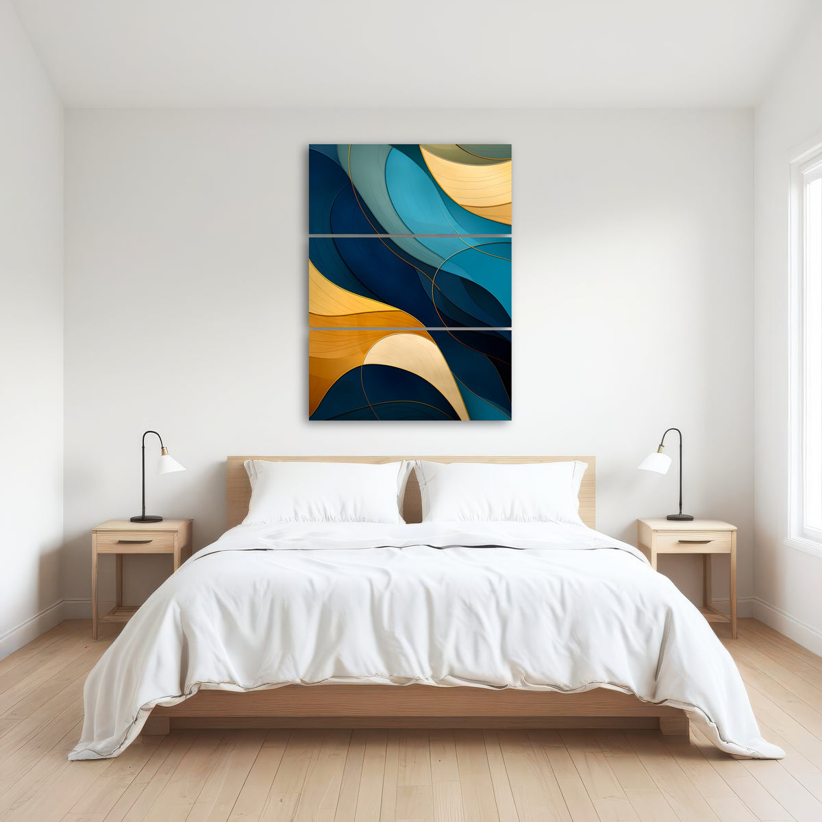 AUTO-MOCKUP ROOM | Abstract - Blue gold waves 42