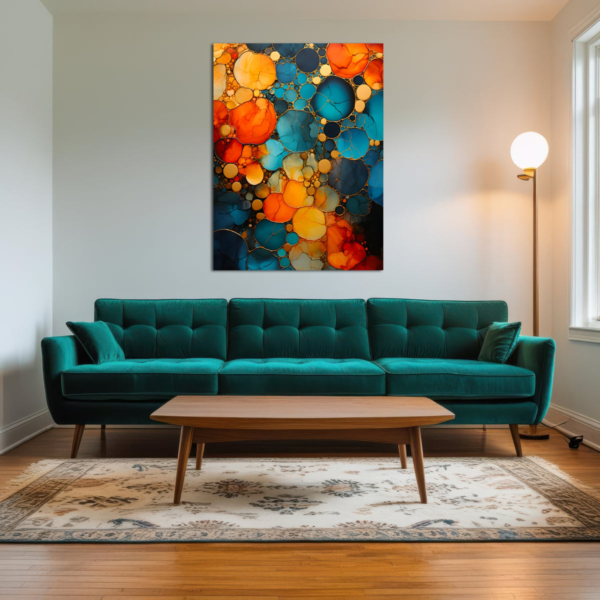 AUTO-MOCKUP ROOM | Abstract - Blue orange shapes 16