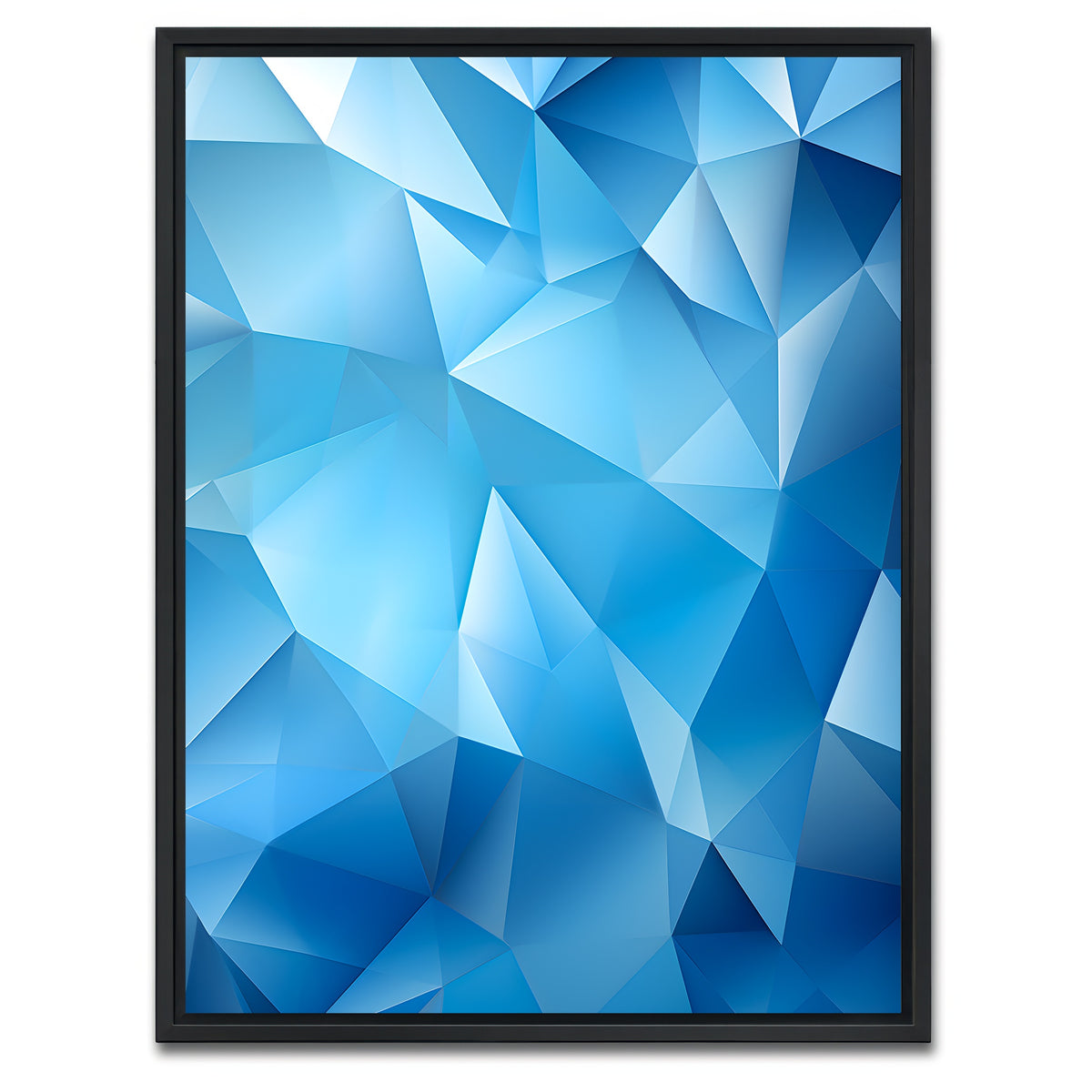 AUTO-MOCKUP WHITE | Abstract - Blue shapes 2 | 1 Piece | Black Framed Canvas | group=3x4