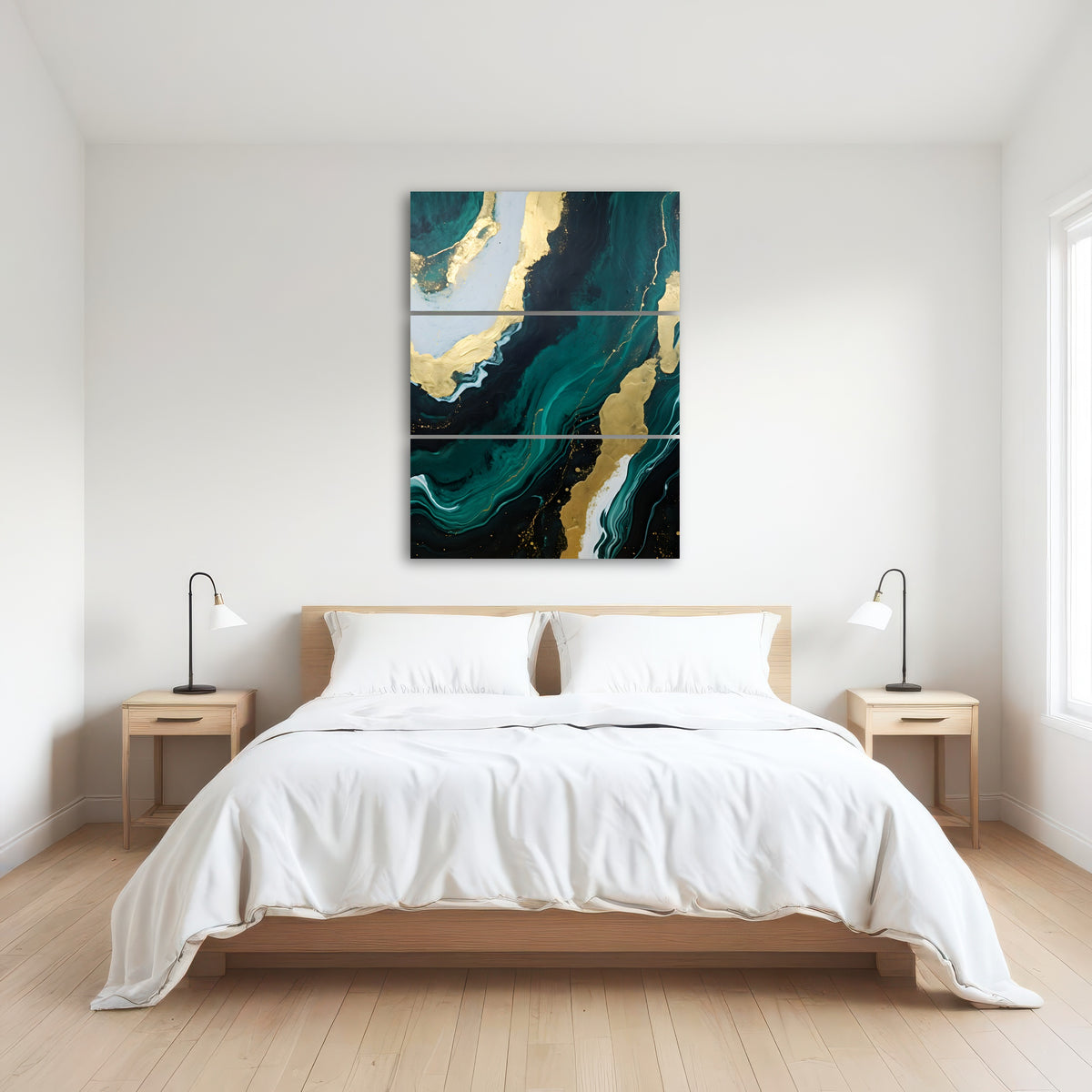 AUTO-MOCKUP ROOM | Abstract - Green gold waves 1