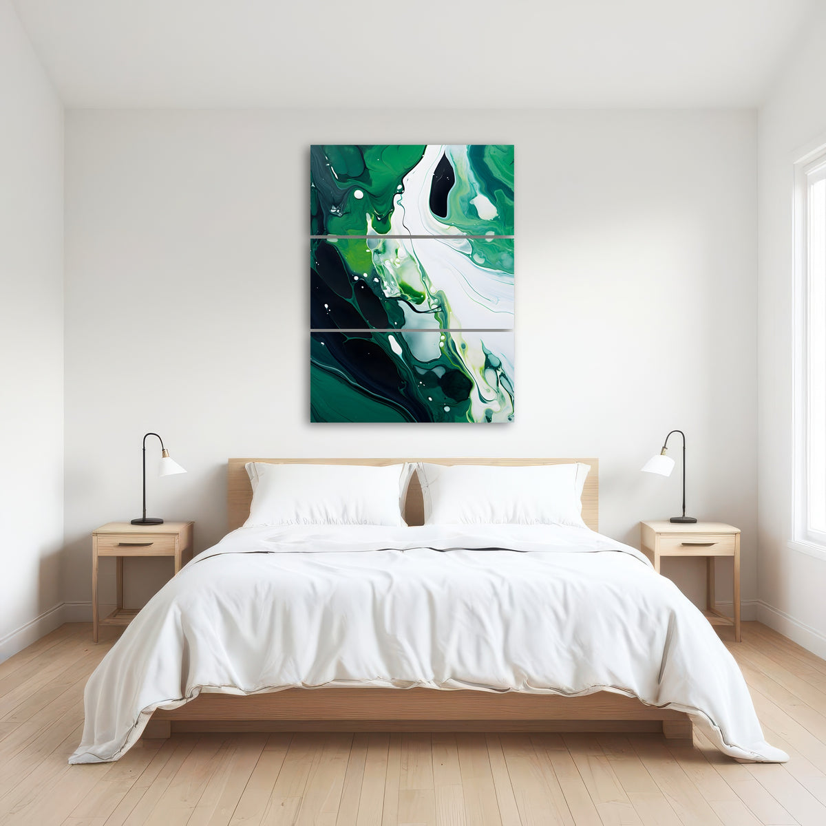 AUTO-MOCKUP ROOM | Abstract - Green white waves 2