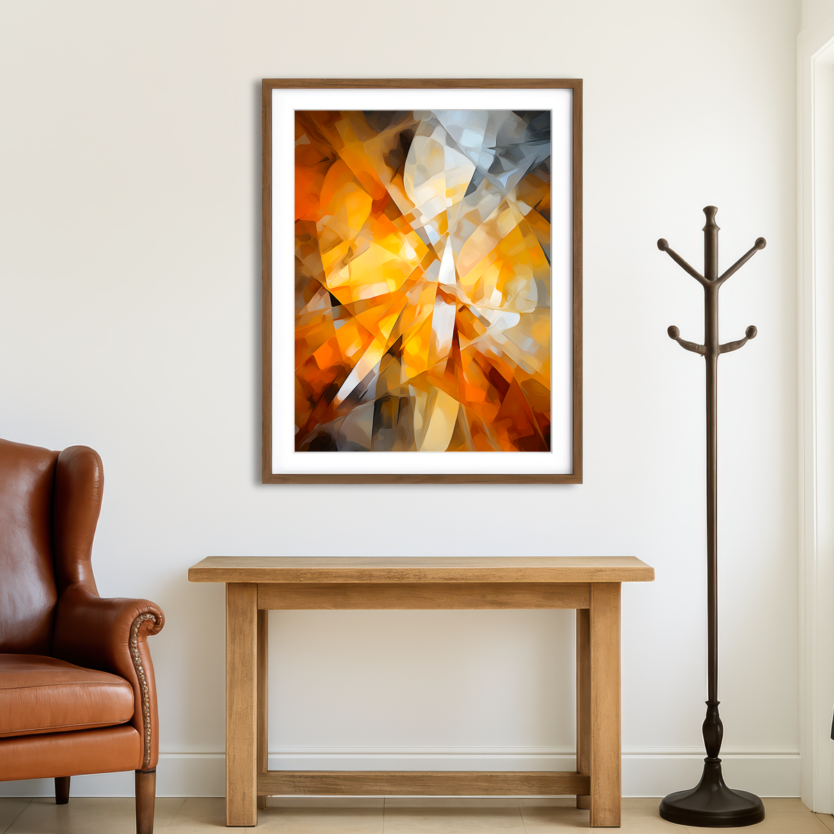 AUTO-MOCKUP ROOM | Abstract - Orange Shapes 2 Wall Art