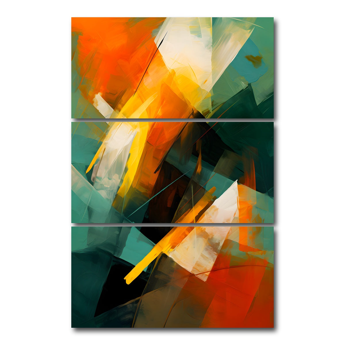 AUTO-MOCKUP WHITE | Abstract - Shapes series 10 | 3 Piece | Gallery Wrap Canvas | group=12x24_stacked