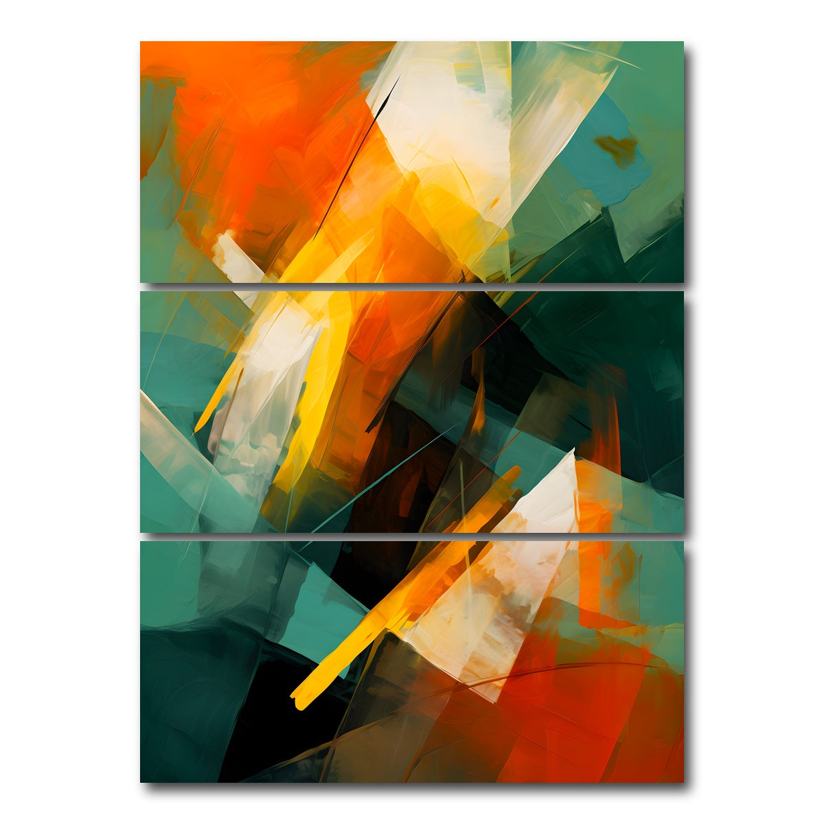 AUTO-MOCKUP WHITE | Abstract - Shapes series 10 | 3 Piece | Gallery Wrap Canvas | group=8x18_stacked