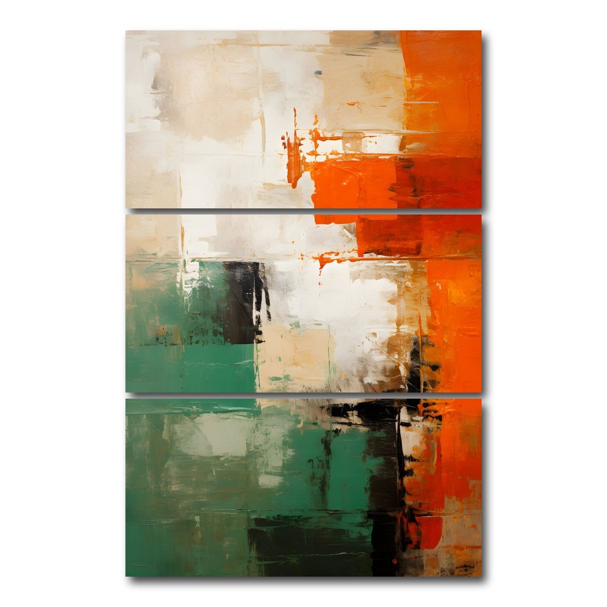 AUTO-MOCKUP WHITE | Abstract - Shapes series 11 | 3 Piece | Gallery Wrap Canvas | group=12x24_stacked