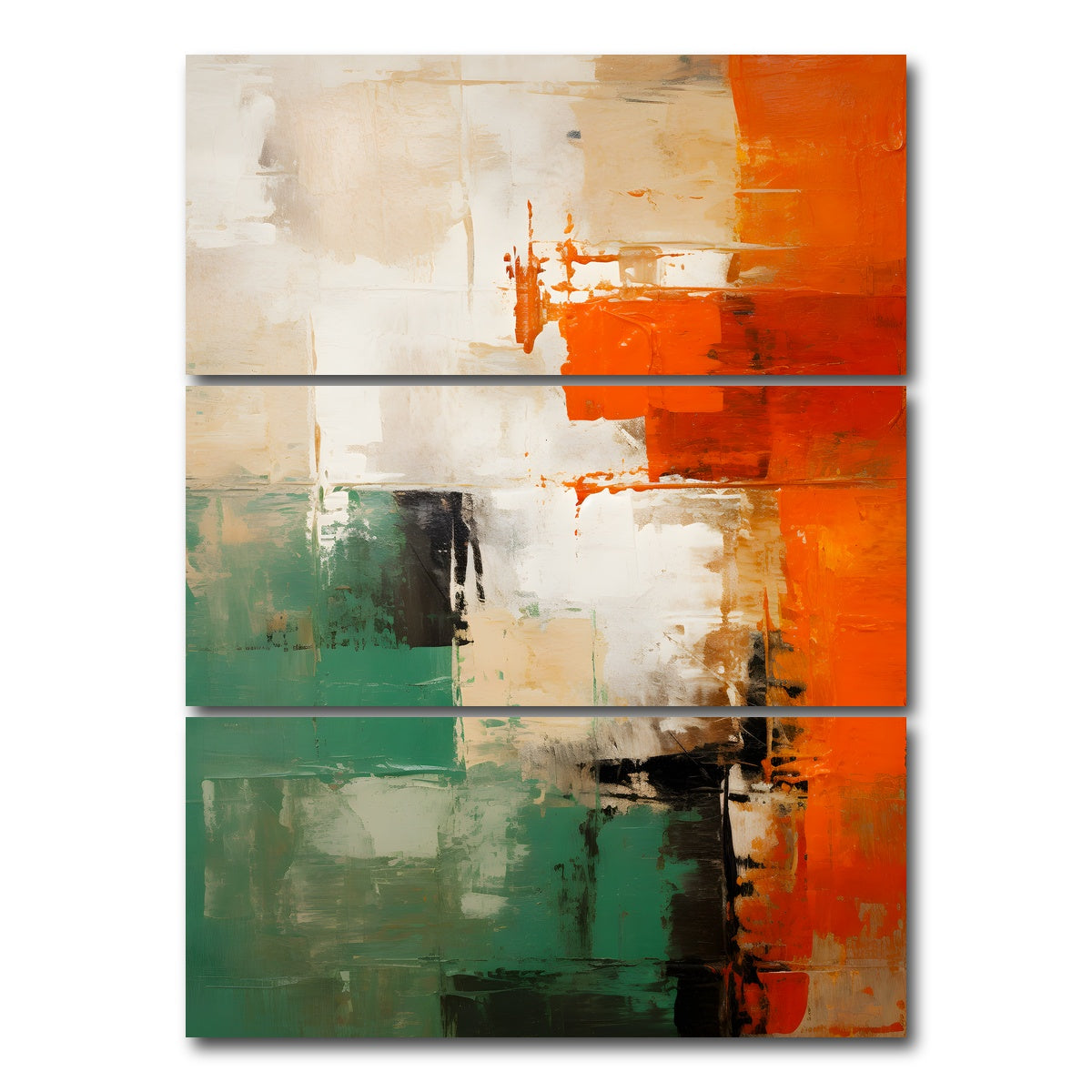 AUTO-MOCKUP WHITE | Abstract - Shapes series 11 | 3 Piece | Gallery Wrap Canvas | group=8x18_stacked