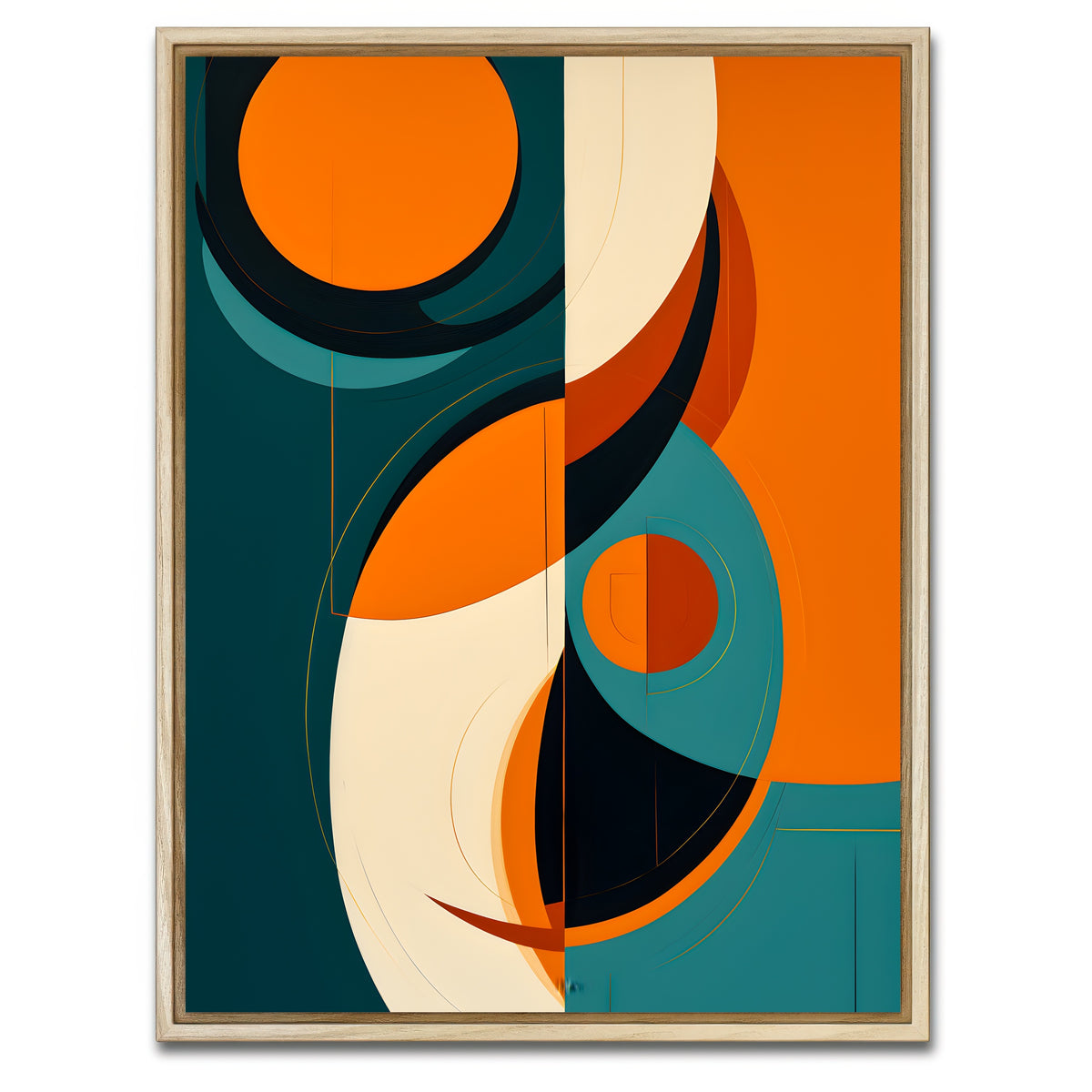 AUTO-MOCKUP WHITE | Abstract - Shapes series 3 | 1 Piece | Natural Framed Canvas | group=3x4