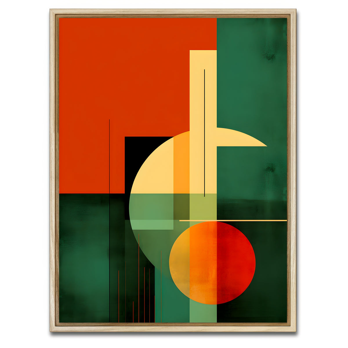 AUTO-MOCKUP WHITE | Abstract - Shapes series 4 | 1 Piece | Natural Framed Canvas | group=3x4