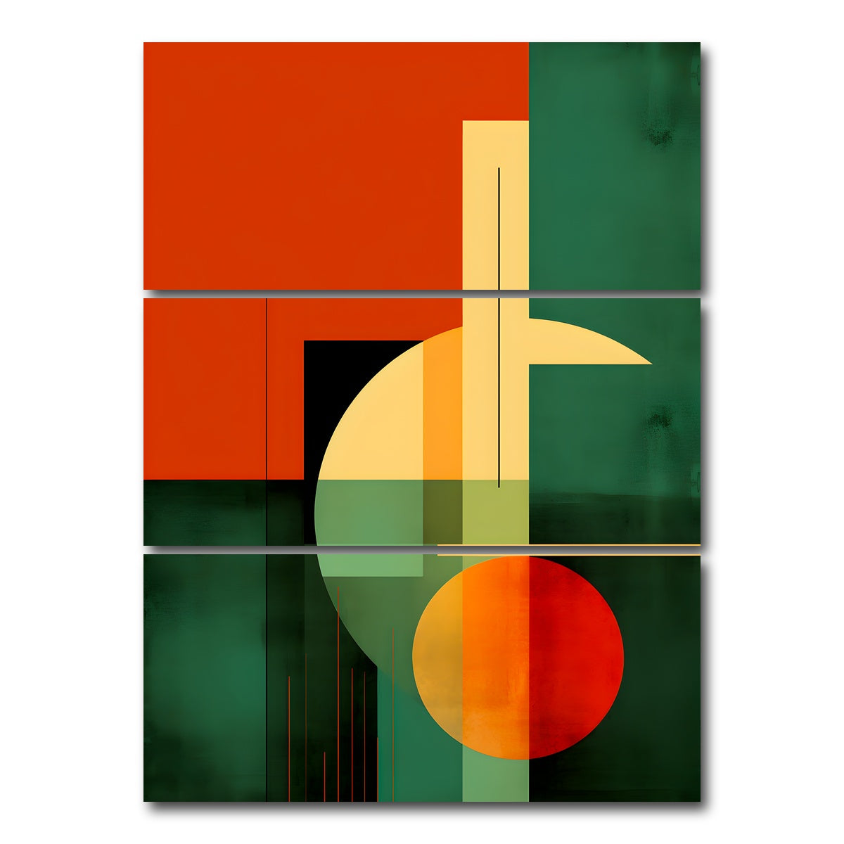 AUTO-MOCKUP WHITE | Abstract - Shapes series 4 | 3 Piece | Gallery Wrap Canvas | group=8x18_stacked