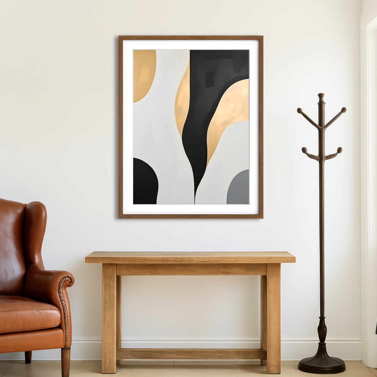 AUTO-MOCKUP ROOM | Abstract - Shapes Series B&G 3 Wall Art