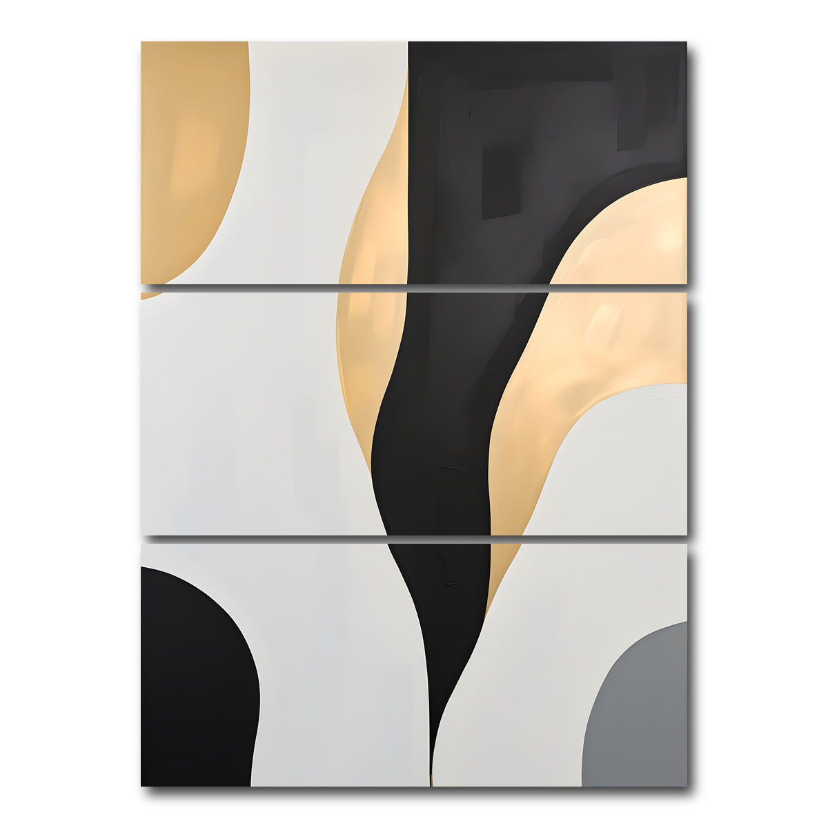 AUTO-MOCKUP WHITE | Abstract - Shapes series b&g 3 | 3 Piece | Gallery Wrap Canvas | group=8x18_stacked