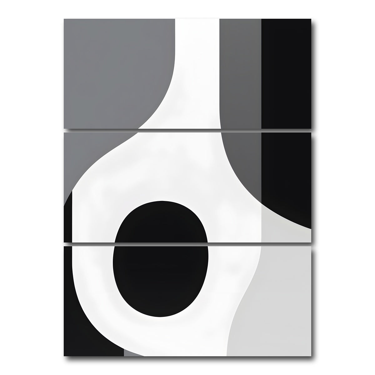 AUTO-MOCKUP WHITE | Abstract - Shapes series b&w 1 | 3 Piece | Gallery Wrap Canvas | group=8x18_stacked