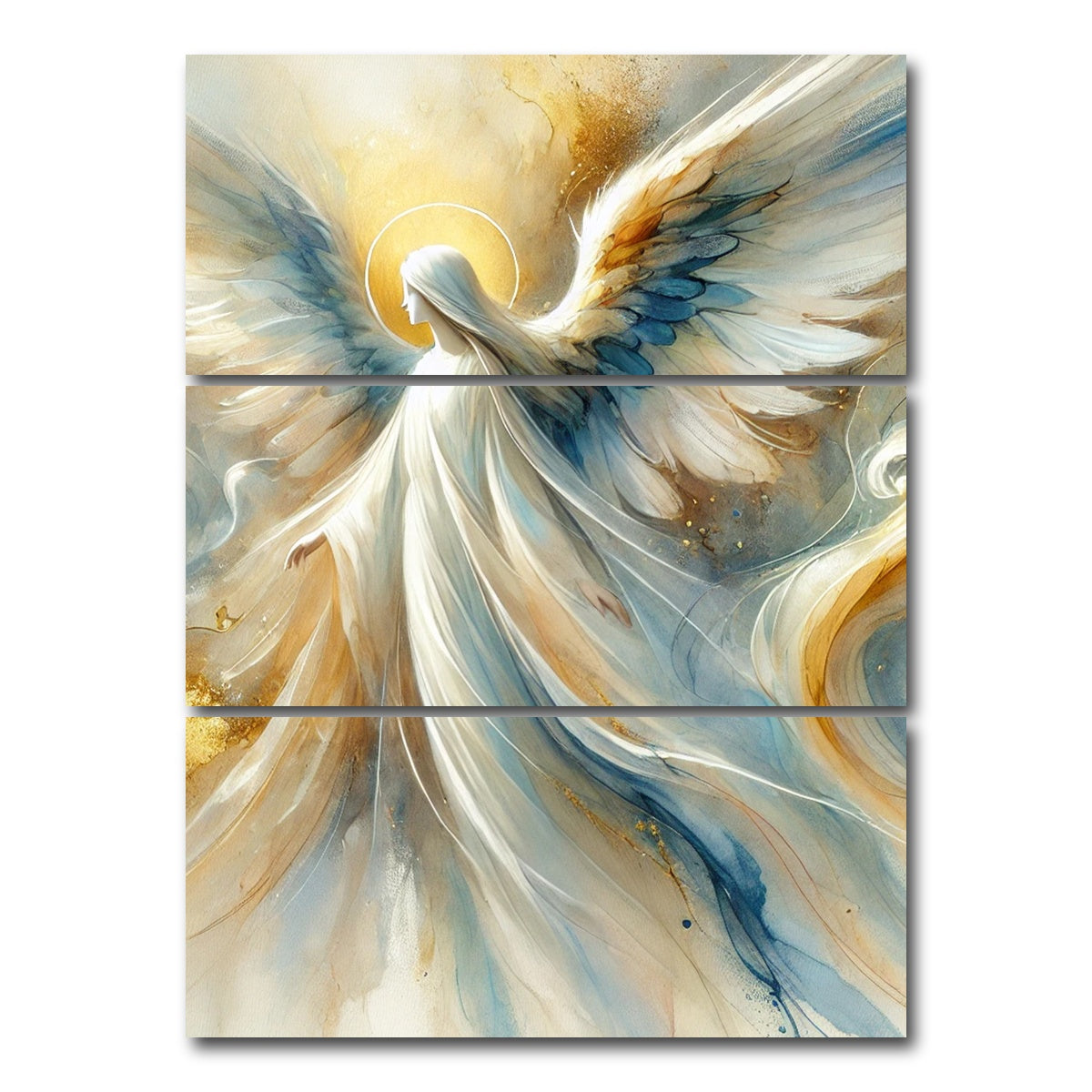AUTO-MOCKUP WHITE | Abstract Angel | 3 Piece | Gallery Wrap Canvas | group=8x18_stacked
