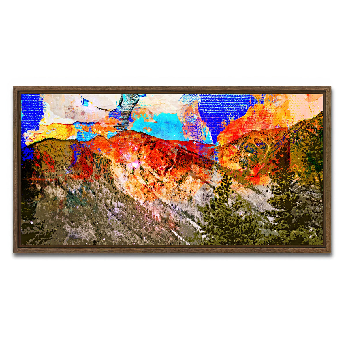 AUTO-MOCKUP WHITE | Abstract Antero | 1 Piece | Walnut Framed Canvas | group=2x1